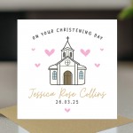 Personalised Christening Card For Goddaughter Daughter Niece