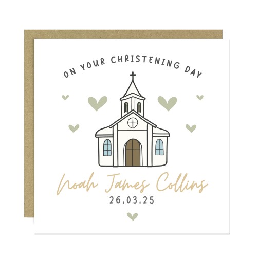 Personalised Christening Card For Godson Son Grandson Nephew