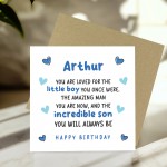 Son Birthday Card Personalised With Any Name Incredible Son Card