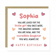 Daughter Birthday Card Personalised With Any Name Card From Mum