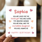 Daughter Birthday Card Personalised With Any Name Card From Mum