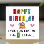 Funny Birthday Card For Husband Boyfriend Rude Happy Birthday