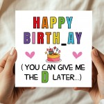 Funny Birthday Card For Husband Boyfriend Rude Happy Birthday