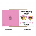 Happy Birthday To My Bee Rilliant Auntie Card With Envelope Happy Birthday To My Bee Rilliant Auntie Card With Envelope