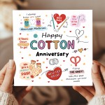 Funny 2nd Anniversary Card Cotton Anniversary Cards For Husband