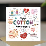 Funny 2nd Anniversary Card Cotton Anniversary Cards For Husband