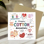 Funny 2nd Anniversary Card Cotton Anniversary Cards For Husband