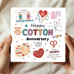 Funny 2nd Anniversary Card Cotton Anniversary Cards For Husband