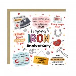 Happy Iron Anniversary Card For Husband Wife Card