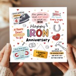 Happy Iron Anniversary Card For Husband Wife Card
