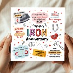 Happy Iron Anniversary Card For Husband Wife Card