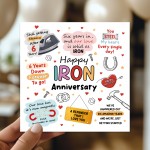 Happy Iron Anniversary Card For Husband Wife Card
