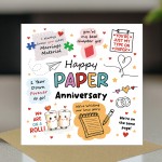 Funny 1st Anniversary Card Wood Anniversary Cards For Husband
