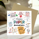 Funny 1st Anniversary Card Wood Anniversary Cards For Husband