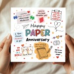 Funny 1st Anniversary Card Wood Anniversary Cards For Husband
