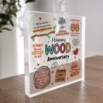 Happy Wood Anniversary For Husband Wife Gift For 5th Anniversary