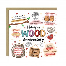 Funny 5th Anniversary Card Wood Anniversary Cards For Husband