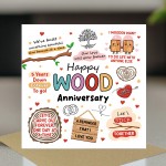 Funny 5th Anniversary Card Wood Anniversary Cards For Husband