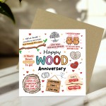 Funny 5th Anniversary Card Wood Anniversary Cards For Husband