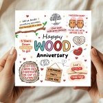 Funny 5th Anniversary Card Wood Anniversary Cards For Husband