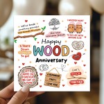 Funny 5th Anniversary Card Wood Anniversary Cards For Husband