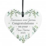 Personalised New Home Gift For Friend Couple Hanging Heart