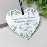 Personalised New Home Gift For Friend Couple Hanging Heart