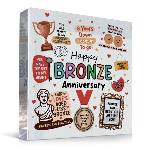 Happy Bronze Anniversary For Husband Wife Gift For 8th Anniversa