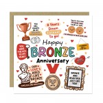 Happy Bronze Anniversary Card For Husband Wife Card Happy Bronze Anniversary Card For Husband Wife Card