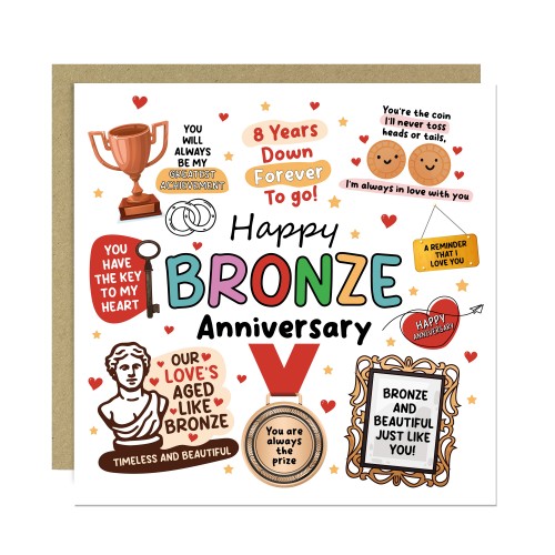 Happy Bronze Anniversary Card For Husband Wife Card Happy Bronze Anniversary Card For Husband Wife Card