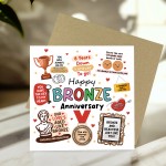 Happy Bronze Anniversary Card For Husband Wife Card Happy Bronze Anniversary Card For Husband Wife Card