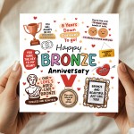 Happy Bronze Anniversary Card For Husband Wife Card Happy Bronze Anniversary Card For Husband Wife Card
