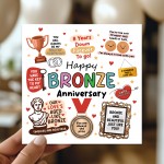 Happy Bronze Anniversary Card For Husband Wife Card Happy Bronze Anniversary Card For Husband Wife Card