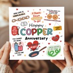 Funny 7th Anniversary Card Copper Anniversary Cards For Husband