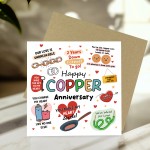 Funny 7th Anniversary Card Copper Anniversary Cards For Husband