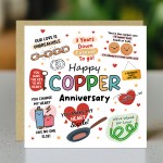 Funny 7th Anniversary Card Copper Anniversary Cards For Husband