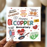 Funny 7th Anniversary Card Copper Anniversary Cards For Husband
