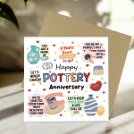Funny 9th Anniversary Card Pottery Anniversary Cards For Husband