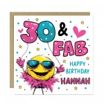Personalised 30th Birthday Card For Women 30 And Fab For Mum