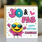 Personalised 30th Birthday Card For Women 30 And Fab For Mum