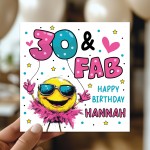 Personalised 30th Birthday Card For Women 30 And Fab For Mum