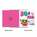 Personalised 50th Birthday Card For Women 50 And Fab For Mum