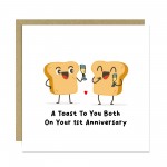 Funny Anniversary Card For Couple Toast To You 1st Anniversary