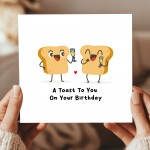 Funny Birthday Card For Men Women Toast To You On Your Birthday