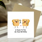 Funny Birthday Card For Men Women Toast To You On Your Birthday