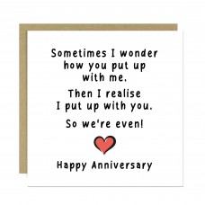 Joke Anniversary Card For Husband Wife Boyfriend Girlfriend