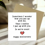 Joke Anniversary Card For Husband Wife Boyfriend Girlfriend