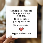 Joke Anniversary Card For Husband Wife Boyfriend Girlfriend