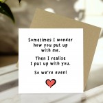 Funny Birthday Anniversary Card For Husband Wife Boyfriend