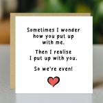 Funny Birthday Anniversary Card For Husband Wife Boyfriend